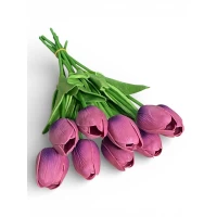 Букет латексных тюльпанов с эффектом живого прикосновения 9 бутонов(4 х 4см) лиловый 34 см Фиолетовый Marill (C30444-04)