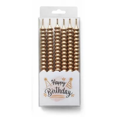Набор свечей 6шт 11,5см, Спиралька-золото Золотой Unison (124116 gold)