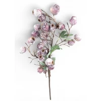 Ветка декоративная с ягодами, 60см розовая с припыленным эффектом Unison (c30519-2)