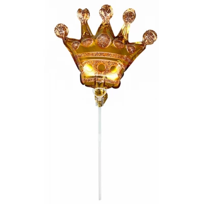 Шарик надувной фольгированный mini Myler, Корона + палка пластиковая 30см (BP10836) Шарик надувной фольгированный mini Myler, Корона + палка пластиковая 30см (BP10836)