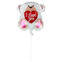Шарик надувной фольгированный mini Myler, Медведь белый + палка пластиковая 30см (BP10841) Шарик надувной фольгированный mini Myler, Медведь белый + палка пластиковая 30см (BP10841)