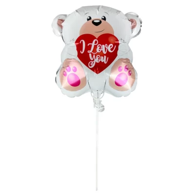 Шарик надувной фольгированный mini Myler, Медведь белый + палка пластиковая 30см (BP10841) Шарик надувной фольгированный mini Myler, Медведь белый + палка пластиковая 30см (BP10841)