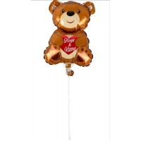 Шарик надувной фольгированный mini Myler, Медведь коричневый + палка пластиковая 30см (BP10842) Шарик надувной фольгированный mini Myler, Медведь коричневый + палка пластиковая 30см (BP10842)