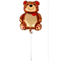 Шарик надувной фольгированный mini Myler, Медведь + палка пластиковая 30см (BP10835) Шарик надувной фольгированный mini Myler, Медведь + палка пластиковая 30см (BP10835)