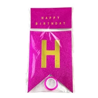 Гирлянда-флажки Happy birthday 16,5 х 11,5см (10262 Raspberry)