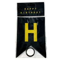 Гирлянда-флажки Happy birthday 16.5 х 11.5см, (10261 Black)