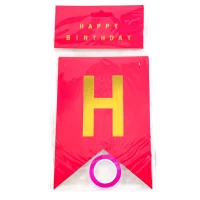 Гирлянда-флажки Happy birthday 16,5 х 11,5см (10262 pink)