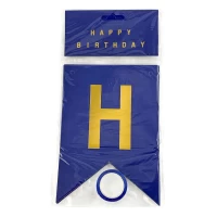 Гирлянда-флажки Happy birthday 16,5 х 11,5см (10262 Blue)