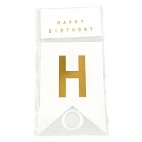 Гирлянда-флажки Happy birthday 16,5 х 11,5см (10262 White)