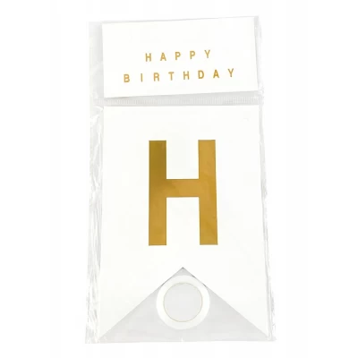 Гирлянда-флажки Happy birthday 16,5 х 11,5см (10262 White)