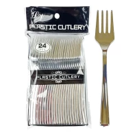 Вилки пластиковые многоразовые серебро, 13см, 24шт/уп Серебряный Unison (7500-49)