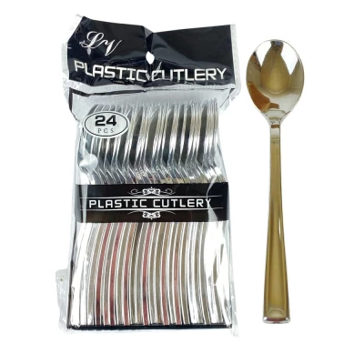 Ложки пластиковые многоразовые серебро, 13см, 24шт/уп Серебряный Unison (7500-49-1)