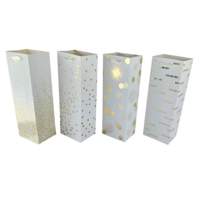 Пакет подарочный под бутылку, фольгированный, 210g, 12 x 35 x 9см Без бренда (9289 -123509)