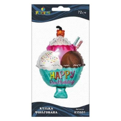 Шарик фольгированный Pelican, мороженое Happy Birthday, 72см Разноцветный Pelican (835601) Шарик фольгированный Pelican, мороженое Happy Birthday, 72см Разноцветный Pelican (835601)