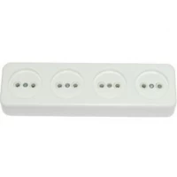 Колодка 4-я 16А белая наружная б.з. пластик АВС Харьков