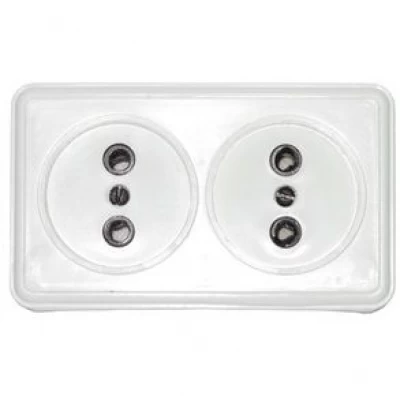 Розетка двойная наружная РА2 керамика Харьков Розетка двойная наружная РА2 керамика Харьков