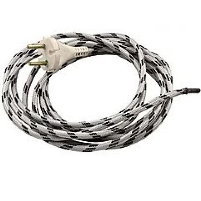 S 204 Шнур для утюга10А 220В(2*0.75мм)1,5м вилка хром