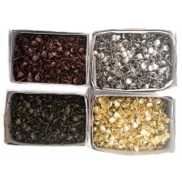 Гвозди "тысячники" золото, длина 1,5см, ширина шляпки 10-12мм, Вес коробки 580-600 грамм