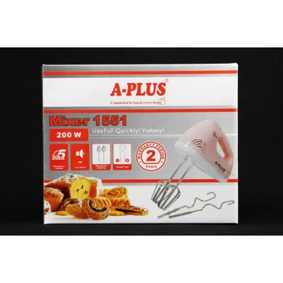 Миксер 200 Вт 5 Скоростей + 4 Насадки A-Plus 1551