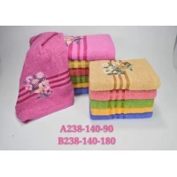 Полотенце махровое банное Цветы, в ассортименте