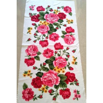 Полотенце велюр для бани Цветок 70 x 140 см, в ассортименте