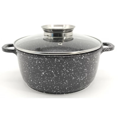 Кастрюля Круглая Мраморное Покрытие 26см С Крышкой A-Plus 1462