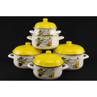 Набор Кастрюль (10 Предметов) Эмаль 2052