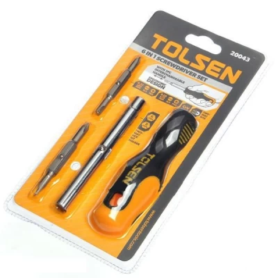 Отвертка со сменными насадками Tolsen 6 в 1 140 мм 20043