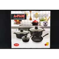 Набор Кастрюль 7 Предметов Мраморное Покрытие A-PLUS 1503