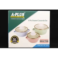 Набор Кастрюль (6 Предметов) Эмаль NEW A-PLUS 2054