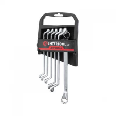 Набор накидных ключей 6шт. 6-17мм Cr-V, покрытие сатин-хром; DIN838 STORM INTERTOOL XT-1201