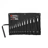 Набор накидных ключей 12шт., 6-32мм Cr-V, покрытие сатин-хром; DIN838 STORM INTERTOOL XT-1203