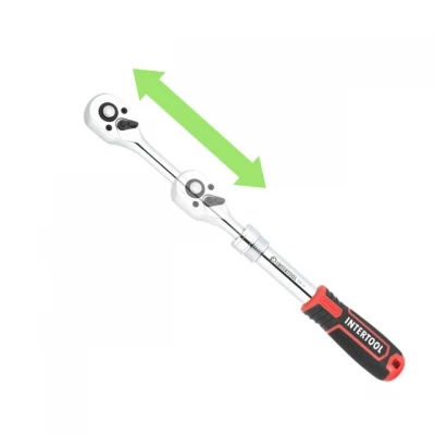 Рукоятка с храповым механизмом телескопическая, 72 зуба 3/8", Cr-V STORM INTERTOOL ET-8005 Рукоятка с храповым механизмом телескопическая, 72 зуба 3/8", Cr-V STORM INTERTOOL ET-8005