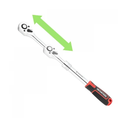 Рукоятка с храповым механизмом телескопическая, 72 зуба 1/2", Cr-V STORM INTERTOOL ET-8006 Рукоятка с храповым механизмом телескопическая, 72 зуба 1/2", Cr-V STORM INTERTOOL ET-8006