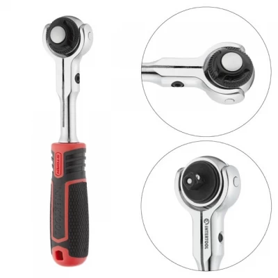 Рукоятка с храповым механизмом поворотная, 72 зуба 1/4", Cr-V STORM INTERTOOL ET-8007 Рукоятка с храповым механизмом поворотная, 72 зуба 1/4", Cr-V STORM INTERTOOL ET-8007