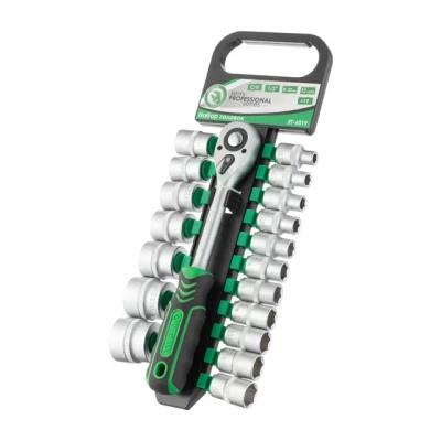 Набор торцевых головок с трещоточной рукояткой 1/2", Cr-V, 19 ед., INTERTOOL ET-6019 Набор торцевых головок с трещоточной рукояткой 1/2", Cr-V, 19 ед., INTERTOOL ET-6019