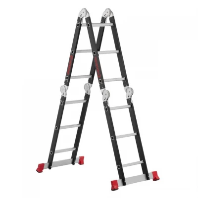 Лестница мультифункциональная трансформер 4х3ступени, стальной профиль, 3380мм, 150 кг INTERTOOL LT-0023 Лестница мультифункциональная трансформер 4х3ступени, стальной профиль, 3380мм, 150 кг INTERTOOL LT-0023