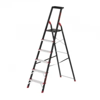 Стремянка 6 ступеней, лоток для инвентаря, стальной профиль, высота верхней ступени 1280мм, 481х1138х1787мм, 150кг INTERTOOL LT-0056