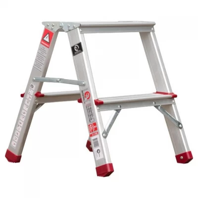 Стремянка алюминиевая двусторонняя 2 ступени, высота 440мм INTERTOOL LT-1102 Стремянка алюминиевая двусторонняя 2 ступени, высота 440мм INTERTOOL LT-1102