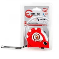 Рулетка с металлическим полотном 3 м x 16 мм "Супер Магнит" blister INTERTOOL MT-0303