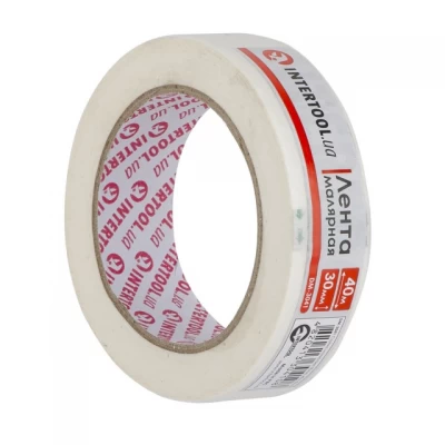 Лента малярная 30мм, 40м, белая INTERTOOL DM-3041 Лента малярная 30мм, 40м, белая INTERTOOL DM-3041