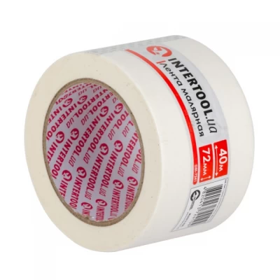 Лента малярная 72мм, 40м, белая INTERTOOL DM-7241 Лента малярная 72мм, 40м, белая INTERTOOL DM-7241