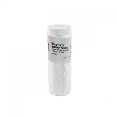 Пленка защитная с малярной лентой 1700 мм*15м INTERTOOL KT-0803 Пленка защитная с малярной лентой 1700 мм*15м INTERTOOL KT-0803