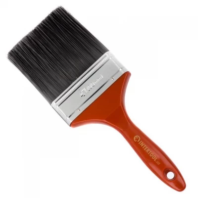 Кисть флейцевая с искусственным ворсом 4” INTERTOOL KT-1502 Кисть флейцевая с искусственным ворсом 4” INTERTOOL KT-1502