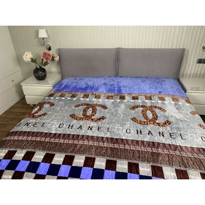 Плед микрофибра полированный Брендовый Chanel (200*220)
