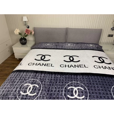 Плед микрофибра полированный Брендовый Chanel (200*220)