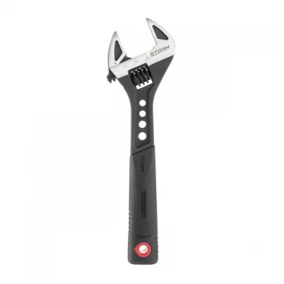 Ключ разводной 200мм кованный, рукоятка TPR, HRC 40-50, Cr-V STORM INTERTOOL XT-0075 Ключ разводной 200мм кованный, рукоятка TPR, HRC 40-50, Cr-V STORM INTERTOOL XT-0075