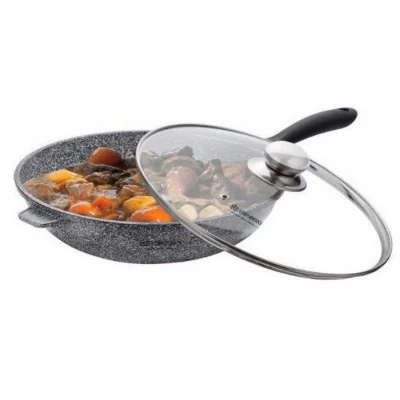 Глубокая сковорода с крышкой EDENBERG EB-8021 (гранит) 24 см, 2.4 л