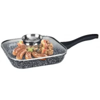 Сковорода-гриль с крышкой Edenberg EB-3307 - 24 см, гранит 