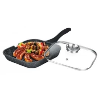 Сковорода для гриля d 24 с крышкой, Edenberg EB-3309